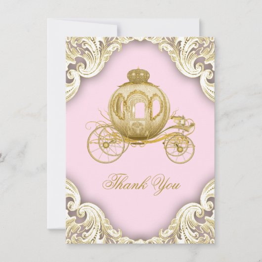 Princess Baby shower Bedankt kaarten (Voorkant)