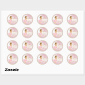 Princess Baby shower Classic Round Sticker (Vel)
