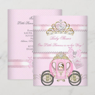 Princess  Baby shower Cute Girl Carriage Kaart