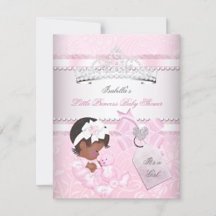 Princess  Baby shower Cute Girl Tiara Ethnic Kaart