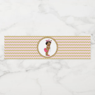 Princess Baby shower Étiquettes de bouteille d'eau