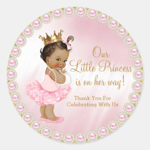 Princess Baby shower Favor Classic Round Sticker