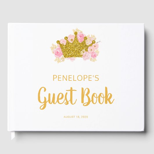 Princess Baby shower gastenboek, sprookje Gastenboek (Voorkant)