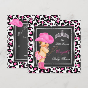 Princess Baby shower Girl Cowgirl Blonde Kaart