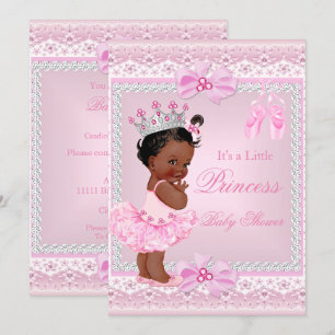 Princess Baby shower Girl Pink Ballerina etnisch Kaart