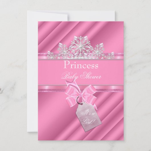 Princess Baby shower Girl Pink "Het is een meisje" Kaart (Voorkant)