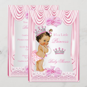Princess Baby shower Girl Pink Silk Kaart