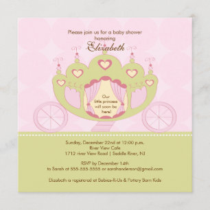 Princess Baby shower Invitation Joli transport