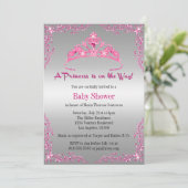 Princess Baby shower Invitation Kaart (Staand voorkant)