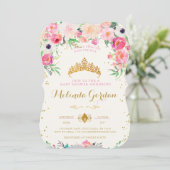 Princess Baby shower Invitation Kaart (Staand voorkant)