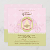 Princess Baby Shower Invitation Pretty Carriage (Devant / Derrière)
