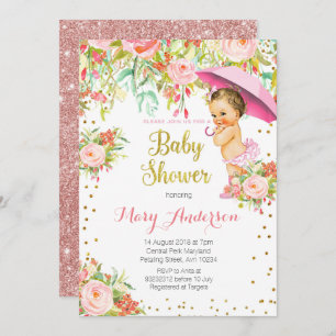 Princess Baby shower Invite Girl Kaart