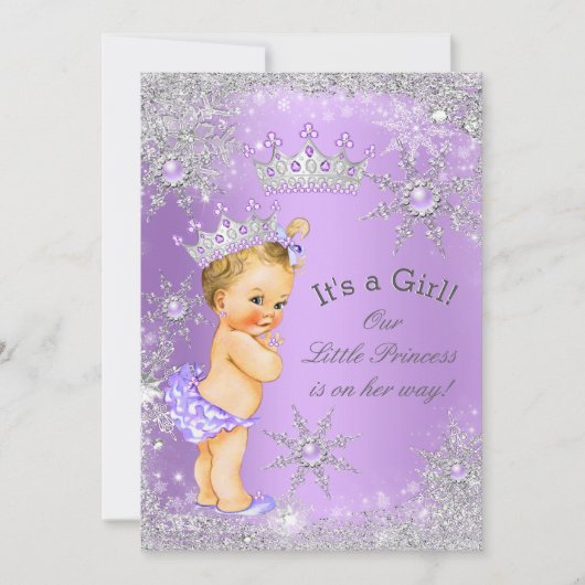 Princess Baby shower Lavender Wonderland Blonde Kaart (Voorkant)
