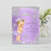 Princess Baby shower Lavender Wonderland Blonde Kaart (Staand voorkant)