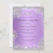 Princess Baby shower Lavender Wonderland Blonde Kaart (Achterkant)