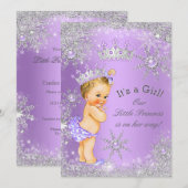 Princess Baby shower Lavender Wonderland Blonde Kaart (Voorkant / Achterkant)
