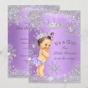 Princess Baby shower Lavender Wonderland Kaart