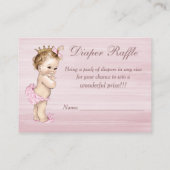 Princess Baby shower Luierkrabbel Informatiekaartje (Achterkant)