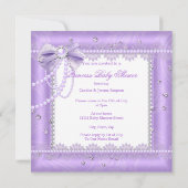 Princess Baby shower Paarse boeg Gem Blonde Kaart (Achterkant)