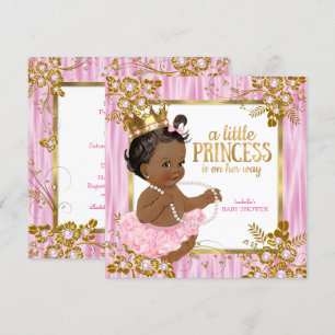 Princess Baby shower Pink Silk Floral etnisch Kaart