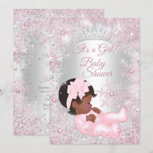 Princess Baby shower Pink Winter Wonderland Etnisc Kaart