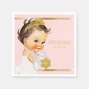 Princess Baby shower Specialized Blush Pink Gold Servet