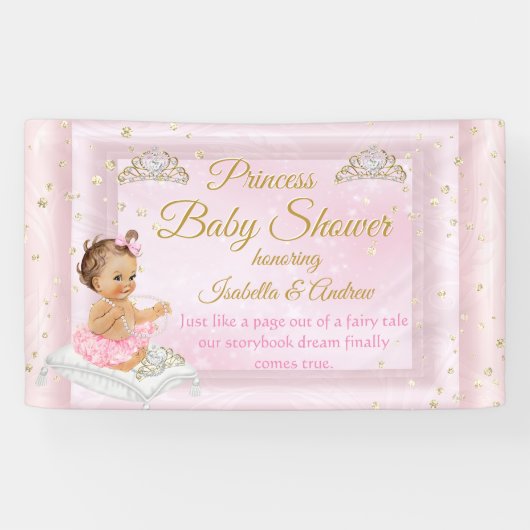 Princess Baby shower Tiara Pink Spandoek (Horizontaal)