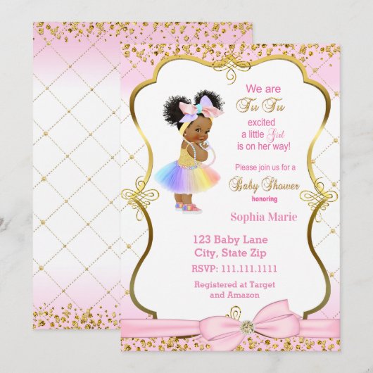 Princess baby shower-uitnodiging kaart (Voorkant / Achterkant)
