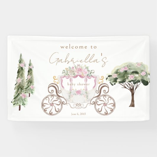 Princess Baby shower Wit Welkom Spandoek (Horizontaal)