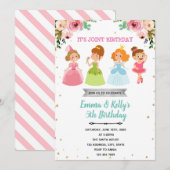 Princess ballerina joint party Invitation Kaart (Voorkant / Achterkant)