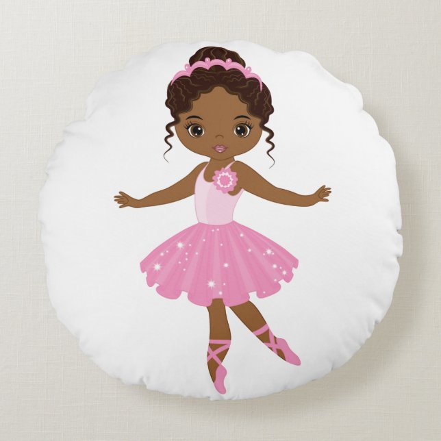 Princess Ballerina Rond Kussen (Voorkant)