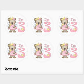 Princess Beer 3rd Birthday Ronde Sticker (Vel)