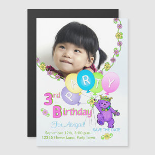 Princess Beer Custom 3rd Birthday Party Magnetische Uitnodiging