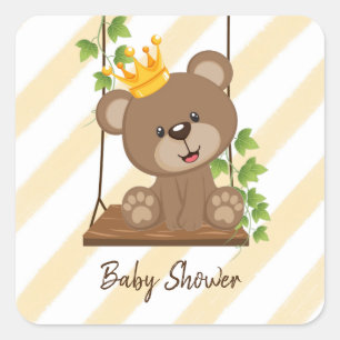 Princess Beer Swing Boy Baby shower Vierkante Sticker