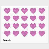 Princess Berry Pink Fairy Tale Damask Wedding Hart Sticker (Vel)