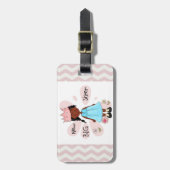 Princess Big Sister African American Bagagelabel (Voorkant verticaal)