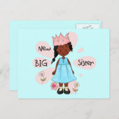 Princess Big Sister African American Briefkaart (Voorkant / Achterkant)