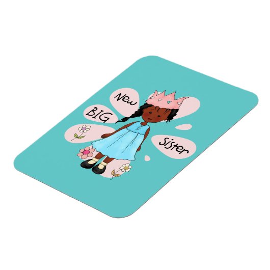 Princess Big Sister African American Magneet (Linkerzijde)