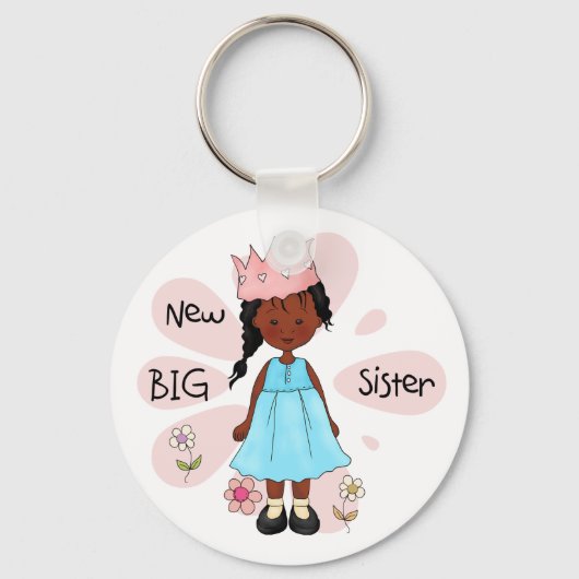Princess Big Sister African American Sleutelhanger (Voorkant)