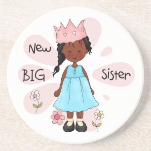 Princess Big Sister African American Zandsteen Onderzetter
