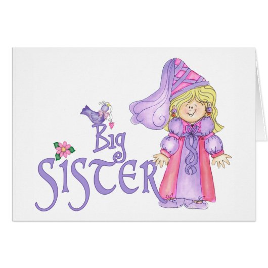 Princess Big Sister Blank Card (Devant Horizontal)