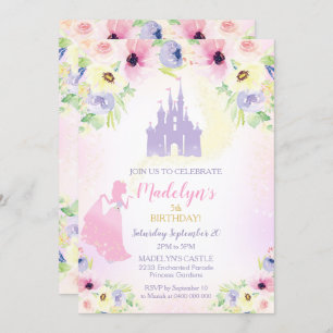 Princess Birthday Invitation Princess Castle Kaart