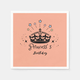 Princess Birthday - minimalistische retrokraai Servet