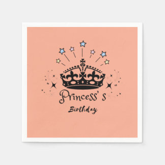 Princess Birthday -  minimalistische retrokraai Servet