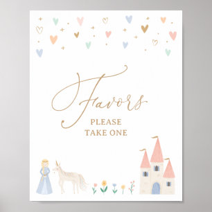 Princess Birthday Party Favors Sign Poster