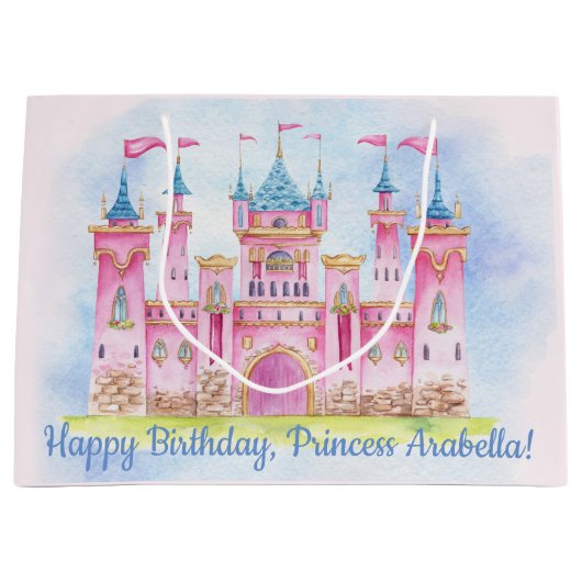 Princess Birthday Party Groot Cadeauzakje (Voorkant)