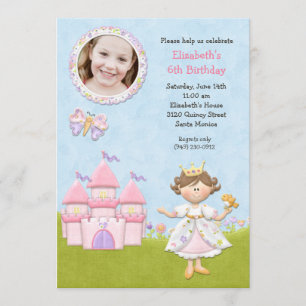 Princess Birthday Party Invitation Kaart