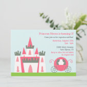 Princess Birthday Party Invitation Kaart (Staand voorkant)