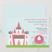 Princess Birthday Party Invitation Kaart (Voorkant / Achterkant)