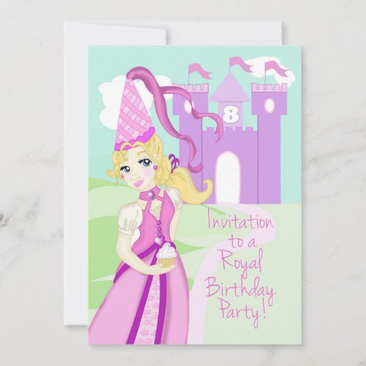 Princess Birthday Party Invite Kaart (Voorkant)